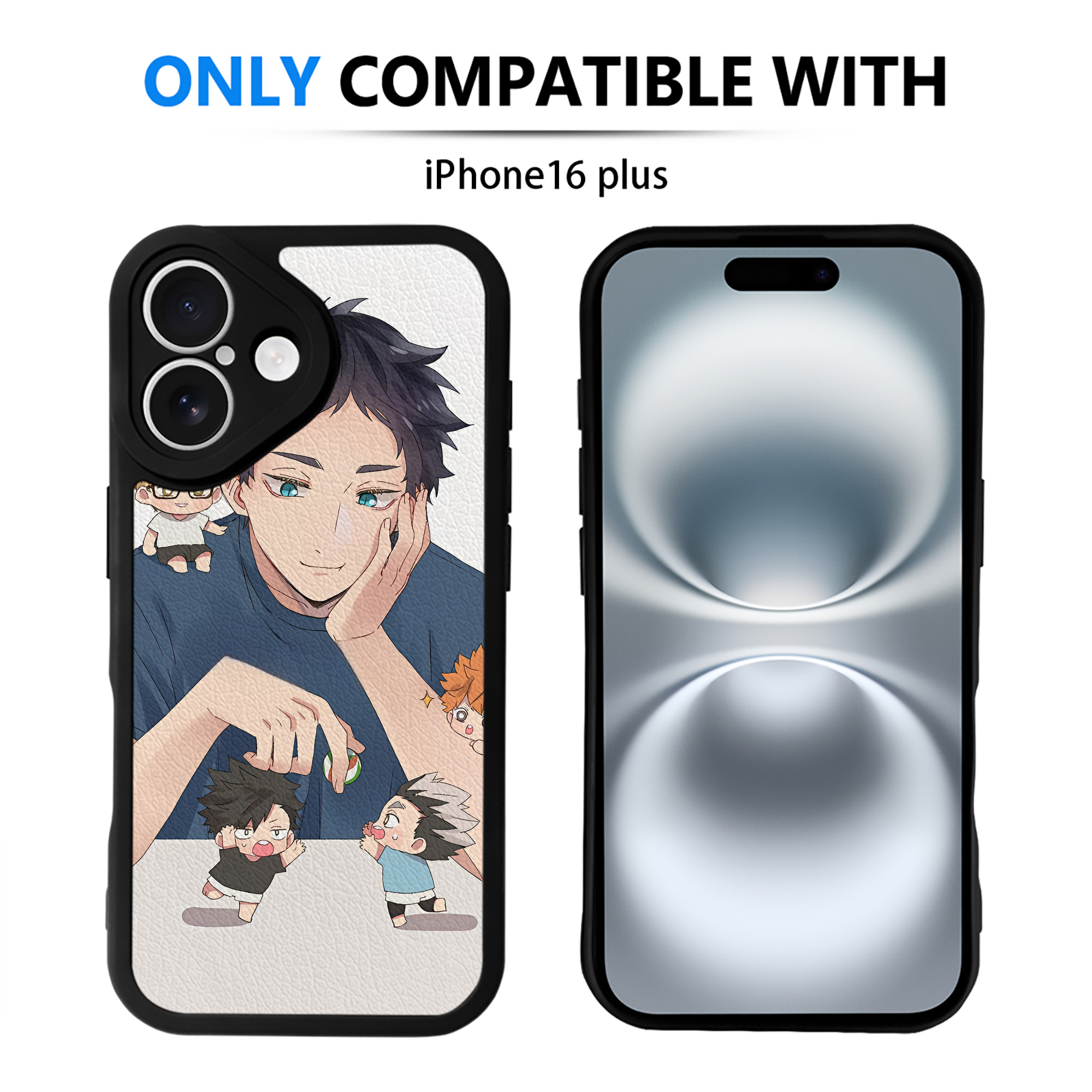（画像用） ハイキュー!! Haikyu!! 【iPhone 16シリーズ対応】シリコンスマホケース（レザー調） 材質：シリコン
